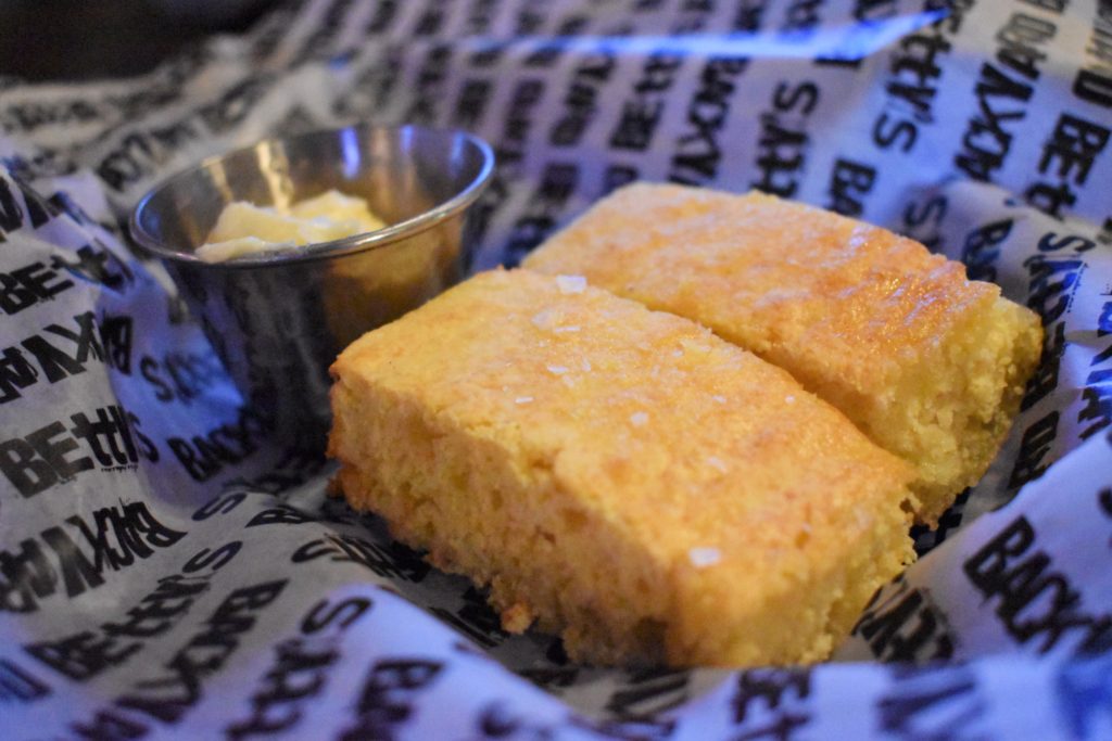 Backyard Betty's complimentary corn bread