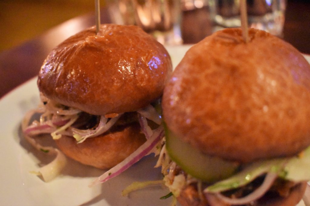 Backyard Betty's pulled pork sliders