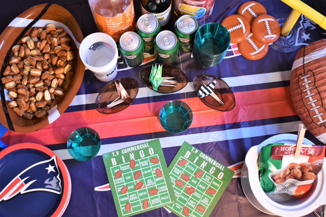 Superbowl tailgate party table decorations