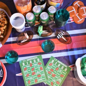 Superbowl tailgate party table decorations